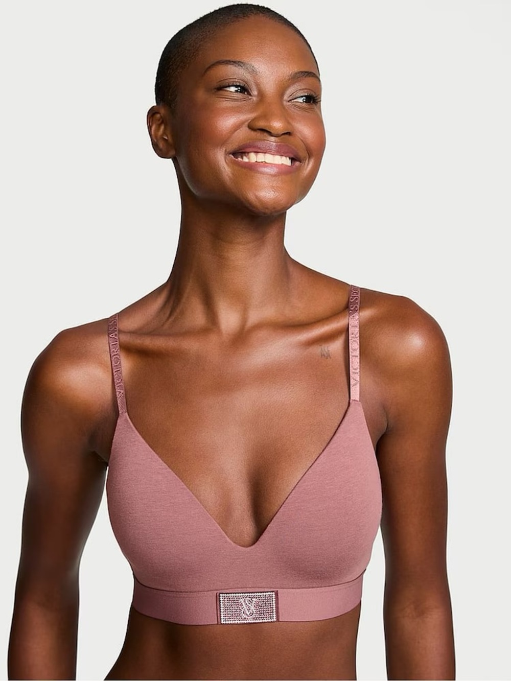 Victoria's Secret The T-Shirt Non Wired Lightly Lined Shine Patch Bra Sz 38C